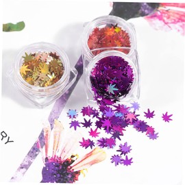 FOMIYES Nail Glitter Sequins 12pcs Maple Shape Manicure Shining Pieces for Home Professional Use