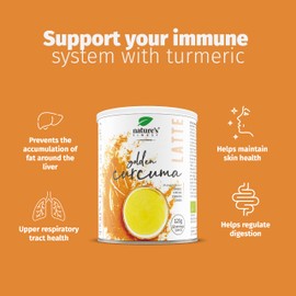 Nature's Finest by Nutrisslim Golden Curcuma Latte (125g), Delicious Turmeric Drink with Ginger and Cinnamon, Caffeine-Free, Vegan Latte Mix, 100% Organic Natural Ingredients