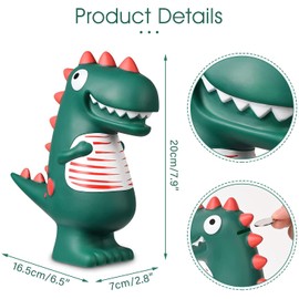 Mikytoper Dinosaur Piggy Bank for Kids,Large Dino Money Box for Boys and Girls as Birthday Enrollment Baptism Birth Gifts (Green Cute Dinosaur)