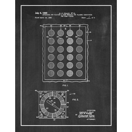 Twister Game Patent Print Chalkboard with Border (5" x 7") M10277