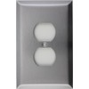 Oversized Jumbo Satin Stainless Steel 1 Single Gang Duplex Outlet