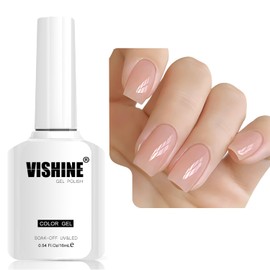 Vishine 16 ml Pastell Peachy-Pink Color Jelly Nagellack Gel Semi-Permanent Transparent Crystal UV Gel DIY at Home Nail Art Soak Off Pastell Peachy-Pink Shade E038