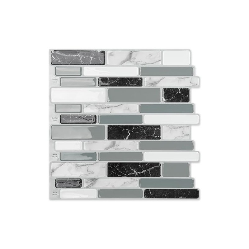 Art3d 10-Sheet Peel and Stick Kitchen Backsplash Tiles, 12"x12" Self-Adhesive