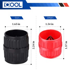 ICOOL Inner-Outer Pipe Reamer/Tube Deburring Tool 3/16 to 1-5/8 inch for Copper PPR PVC Brass Aluminum Soft Steel Tubing and Pipes