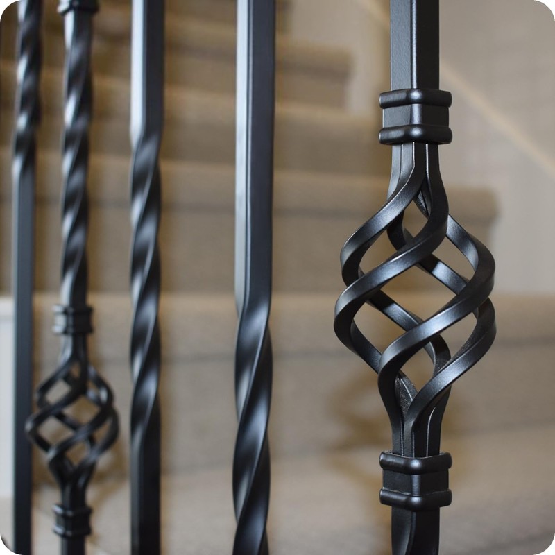 12Pack Wrought Iron Balusters 44 Inches Deck Balusters (44, Basket
