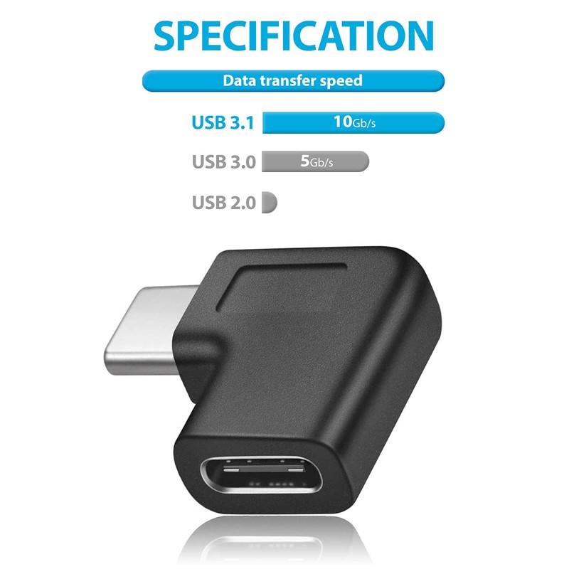 URWOOW USB C Right Angle Adapter,90 Degree USB C to