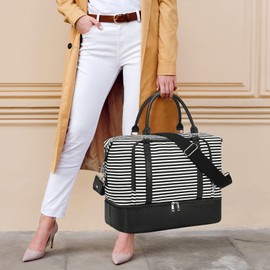 CAMTOP Women Ladies Travel Weekender Bag Overnight Duffel Carry-on Tote Bag with Luggage Sleeve fit 15.6 Inch Laptop Computer