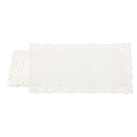 YELARXI Paper Doilies, 11.8 Inch White Lace Doilies Rectangle Disposable Decorative Placemats Hollow Flower for Desserts Food Crafts Parties Birthday Tableware Decoration (50 Pack, White)