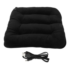 Graphene Heated Cushion Office Electric Heating Cushion USB Charging Multifunctional Washable Warm Cushion 5V Single Seat Thin Black