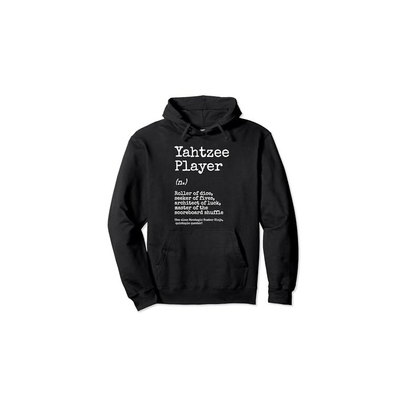 Yahtzee Player Definition Dice Game Game Night Pullover Hoodie
