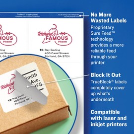 Avery 5166 TrueBlock File Folder Labels, Laser/Inkjet, 1/3 Cut, Orange, 750/PK
