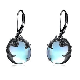 JBAERD Bat Earrings Sterling Silver Bat Earrings Moonstone Jewelry Gifts for Women