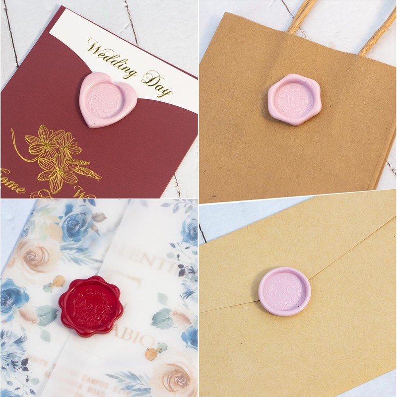krastmon Metal Petal Shaped Wax Seal Stamp Mold with Silicone