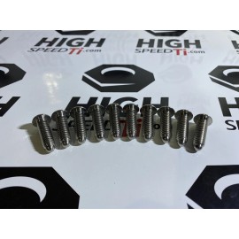 High Speed Ti Titanium Sprint Car Front Hub Bolt 10pc Kit 3/8-16 Lightweight Button Head 1-1/4