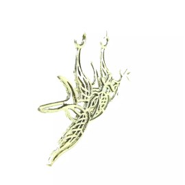 New Cut-out  DOVE of PEACE with Olive Branch Silver-tone Dangle Earrings 2" Long