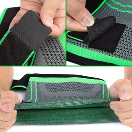 Shiwaki Knee compression Sleeve for Men Women Knee Brace Supports for Basketball Weightlifting Gym Workout Green (Large)