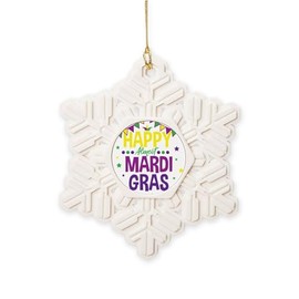 CafePress Happy Almost Mardi GRAS Louisia Snowflake Ornament, 3.5"x3.5"