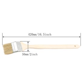 50mm/2 inch Brush Head Width Long Wood Handle Metal Ferrule Bent Paint Brush Radiator Brush Beige 704#(2Pcs)