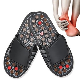 Pantuflas de Fascitis Plantar para Mujer, Zapatillas de Masaje, Reflexologa de Pies, Sandalias de Acupresin, Alivia el Dolor para Pies, Piernas,...   