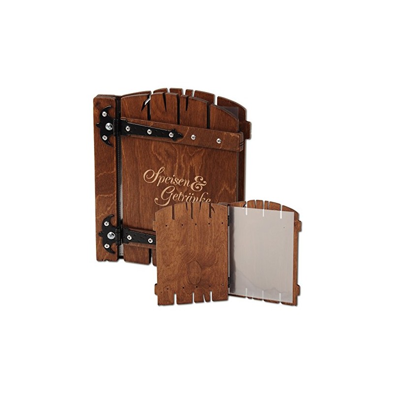 A5 Wooden Menu Dark with Laser Engraving