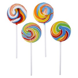 Rainbow Swirl Lollipop, Mixed Fruit Flavor, Individually Wrapped, 2" Inch Sucker (6-Pack)