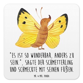 Mr. & Mrs. Panda Set of 10 Coasters Butterfly, Lemon Butterfly, Gift, Animal Motifs, Felt Coasters, Round, Good Mood, Outsider