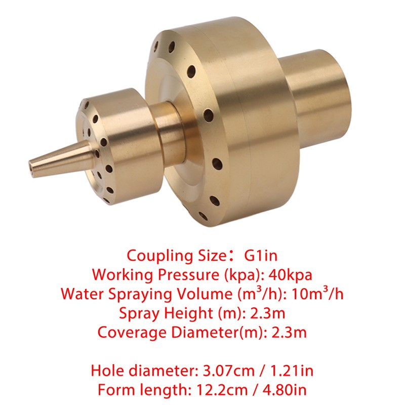 Copper Double Column Fountain Nozzle Music Fountain Landscape Scenery Nozzle