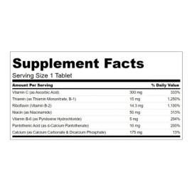 Ultra Complejo B + Vitamina C - B1 B2 B6 Calcio Salud Eg B14 Sabor Sin Sabor