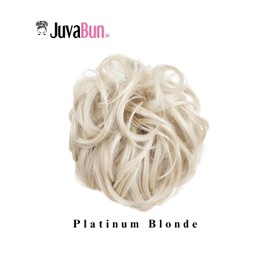 Juvabun Claw Clip Messy bun - Platinum Blonde Claw Clip Messy Bun Hair Piece Wavy Curly Hair Bun Clip in Claw Chignon Juva bun Hair Everyday Wear Synthetic Hair Bun Scrunchie Platinum Blonde