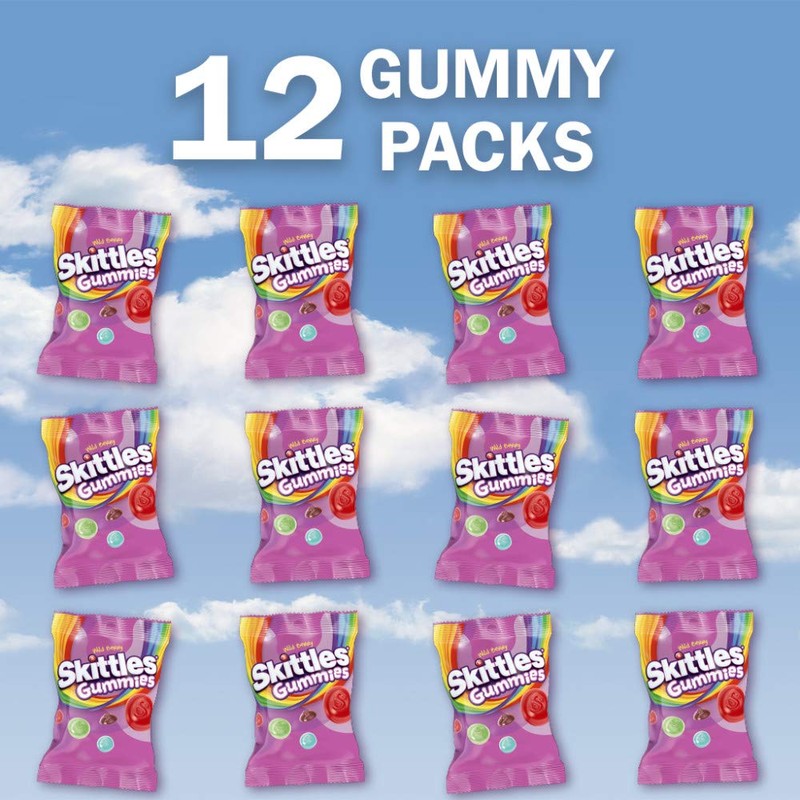 SKITTLES Wild Berry Gummy Candy, Gummy Snacks, Individually Wrapped Candy