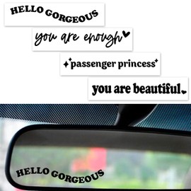 4 PCS Car Mirror Stickers, Rearview Mirrors Decal, Cute Car Decals for Women, Rearview Mirror Accessories, Window Decals for Vehicles, Combo Pack (Black)