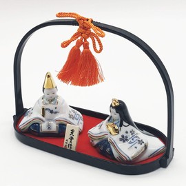 Yakushi Kiln Peach Festival Hinamatsuri Doll Dyed Nishiki Tekoro, Hinamatsuri (Large Basket Included)