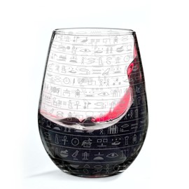 EGYPTIAN HIEROGLYPHICS Engraved 17oz Wine Glass | Great Gift Idea!