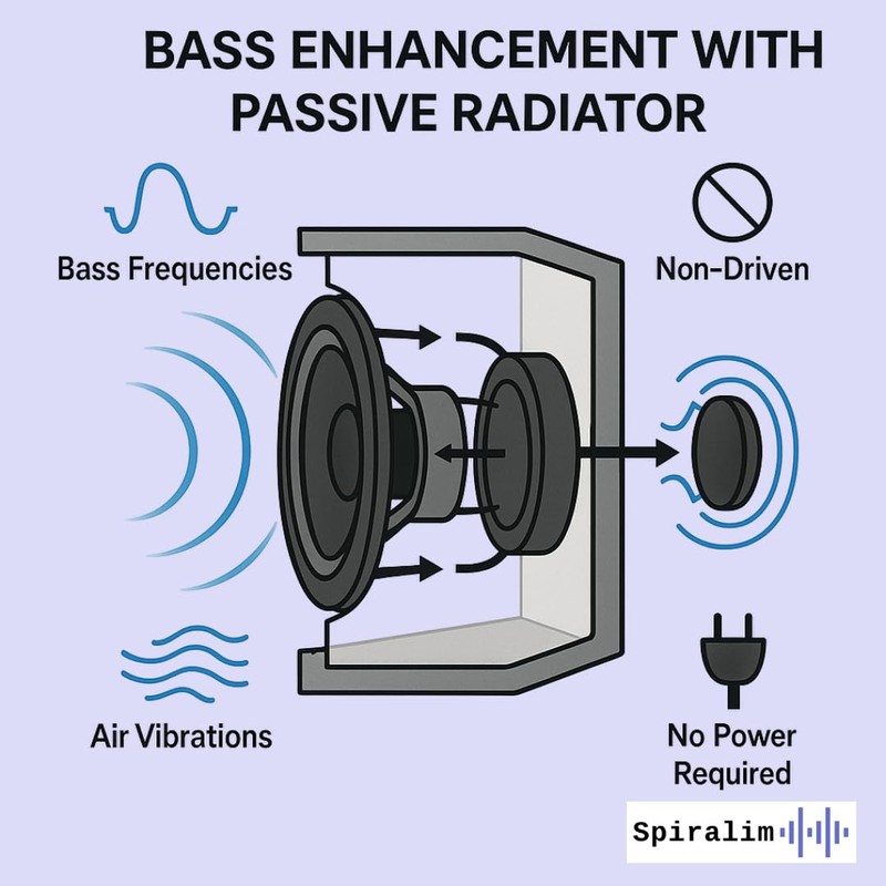Spiralim Passive Radiator Small Bass Enhanced Speaker Box Bass Diaphragm