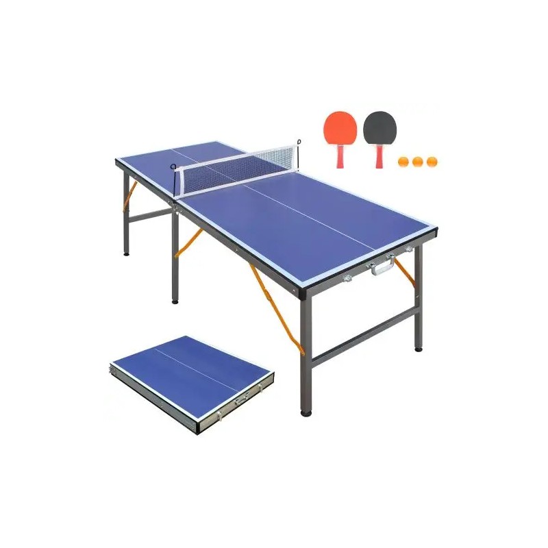 5ft Mid-Size Table Tennis Table Foldable & Portable Ping Pong