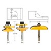 YONICO Raised Panel Cabinet Door Rail and Stile Router Bits