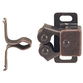 MPJ Double Roller Catch, Brown Antique Copper, with Screws, Contractor Pack (2)