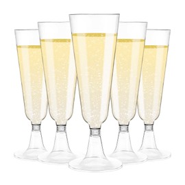 Sakeye Plastic Champagne Flutes 40 Pack for Engagement Birthday Party Supplies