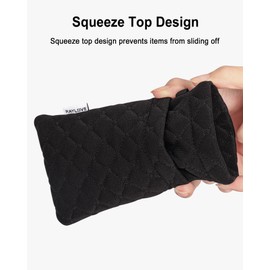 RayLove Double Glasses Case Soft Eyeglass Cases with Cleaning Cloth Squeeze Top Sunglasses Case Glasses Pouch for Women Men