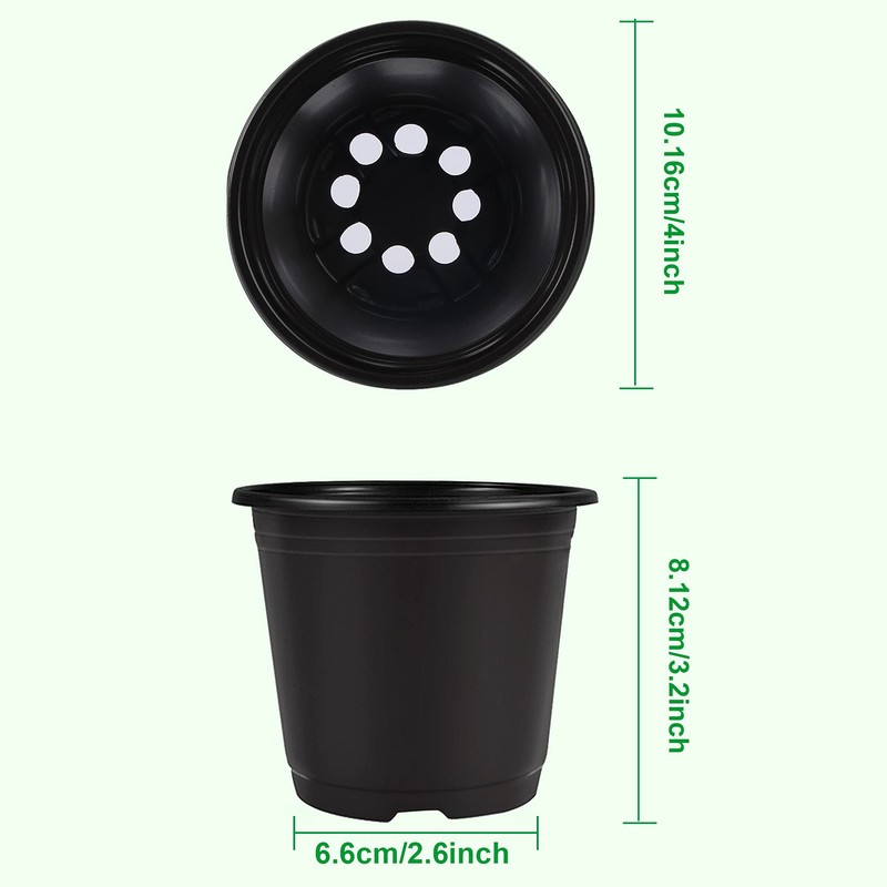 Augshy Pots, black, 4inch
