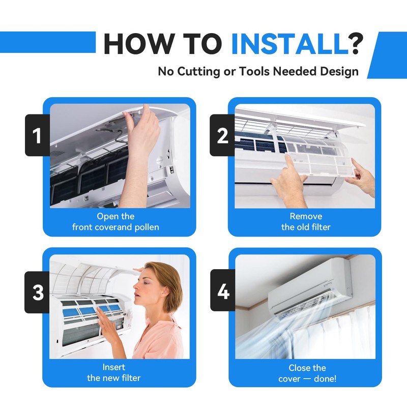 HOMNATURE 16 Pcs Mini Split Air Filter Compatible with Mitsubishi