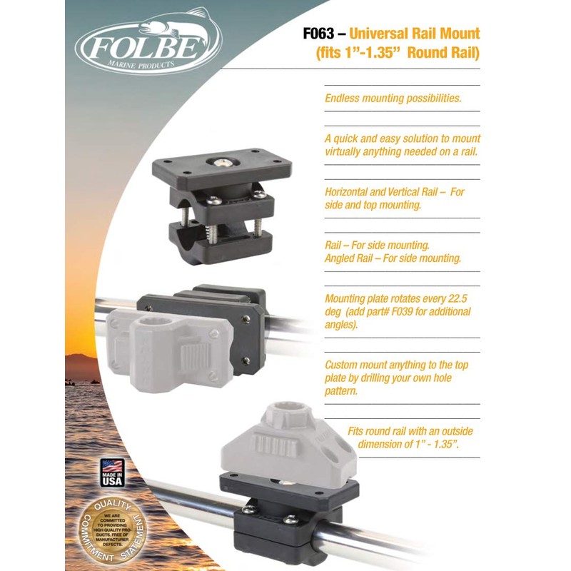 Folbe F063 - Universal Rail Mount Kit - Fits 1.040"-1.35"