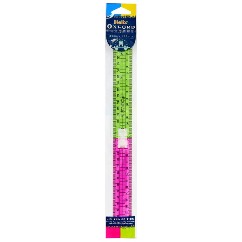 Helix Oxford Clash 30cm Folding Ruler - Pink