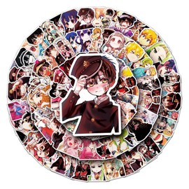 100 Pieces Jibound Boys Hanako-kun Stickers Set, Cute Anime Moe Toy Stickers, Waterproof Decals, Car, Water Bottle, Travel Box, Laptop, Guitar, Helmet, Motorcycle, Decoration