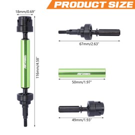 Rcawd Full Aluminum Cvd Slider Set: 4X4 Mega Blx for 1/10 Arrma Bigrock Granite Senton Vorteks Gorgon Upgrade Parts(Green)