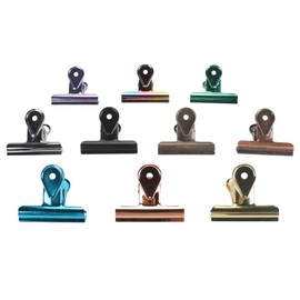 10PCS Colorful Metal Hinge Clips Multifunctional File Money Clamps for Offices Shops Home Kitchens Extra Large 6.5x5.8cm/2.55x2.28in