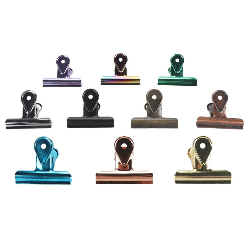 10PCS Colorful Metal Hinge Clips Multifunctional File Money Clamps for
