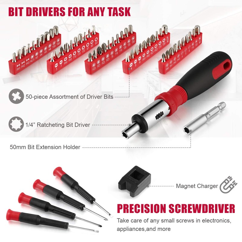 Eastvolt 218-Piece Household Tool Kit, Auto Repair Tool Set, Tool