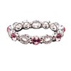 Pink and Silver Plated Crystal Stretch Bracelet - Pink Bridesmaid
