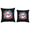 Graffiti Stop Sign Road Sign Throw Pillow